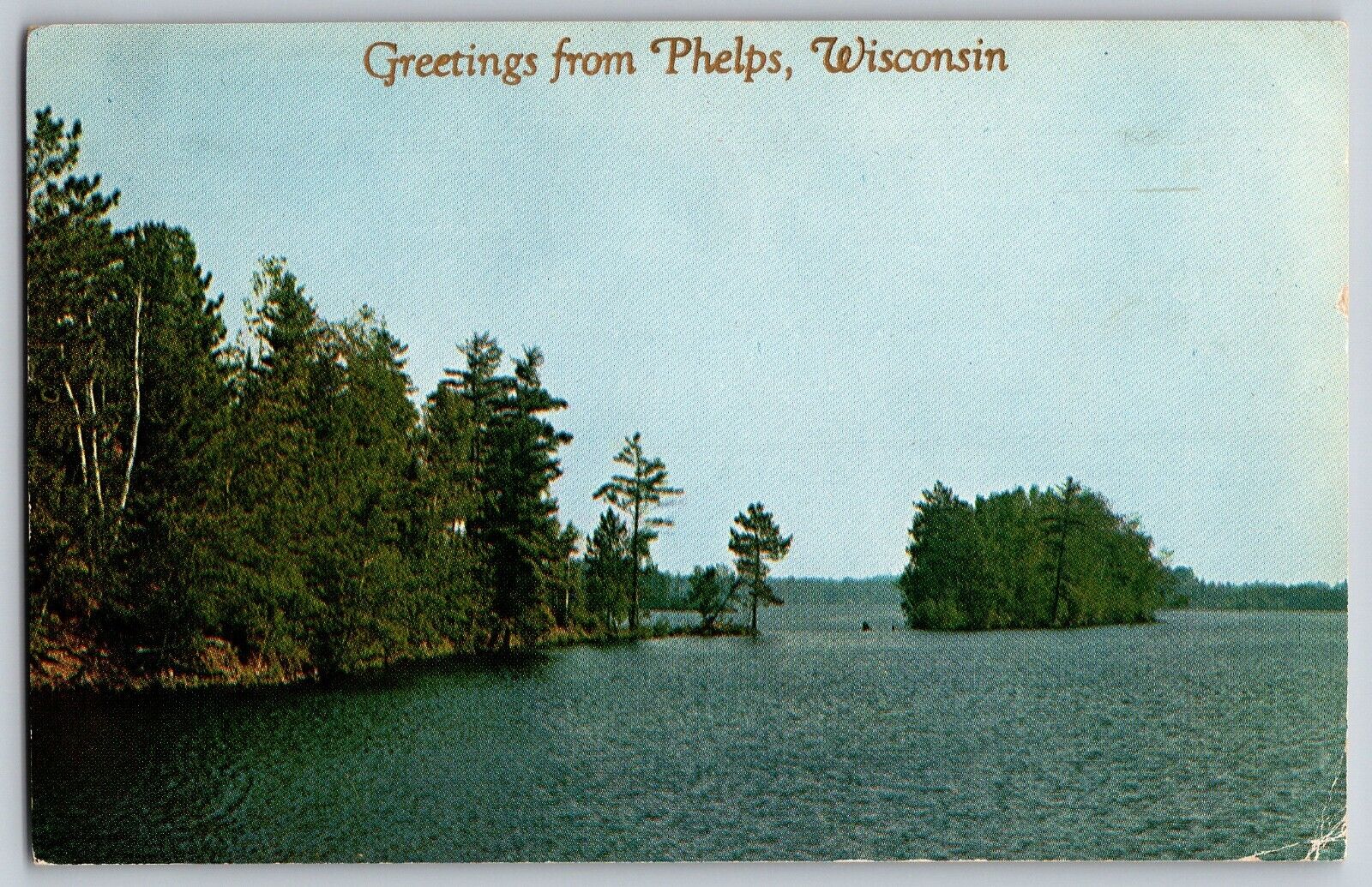 Phelps, Wisconsin WI - Greetings - Scenic View of the River - Vintage Postcard