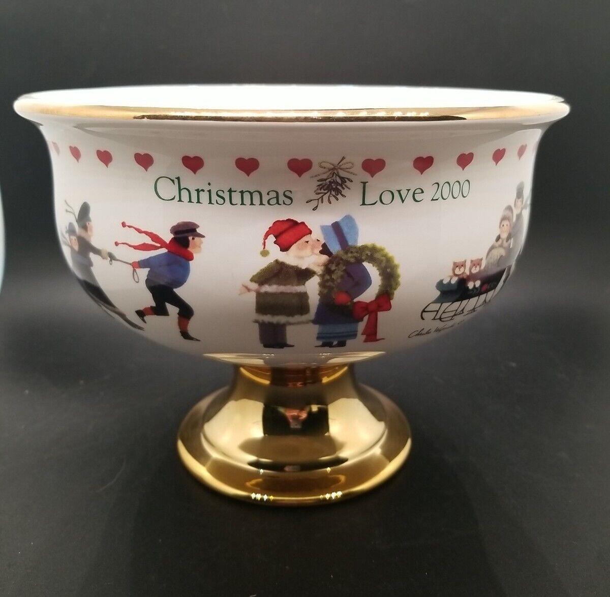 Charles Wysocki Teleflora Christmas Love 2000 Vase Bowl