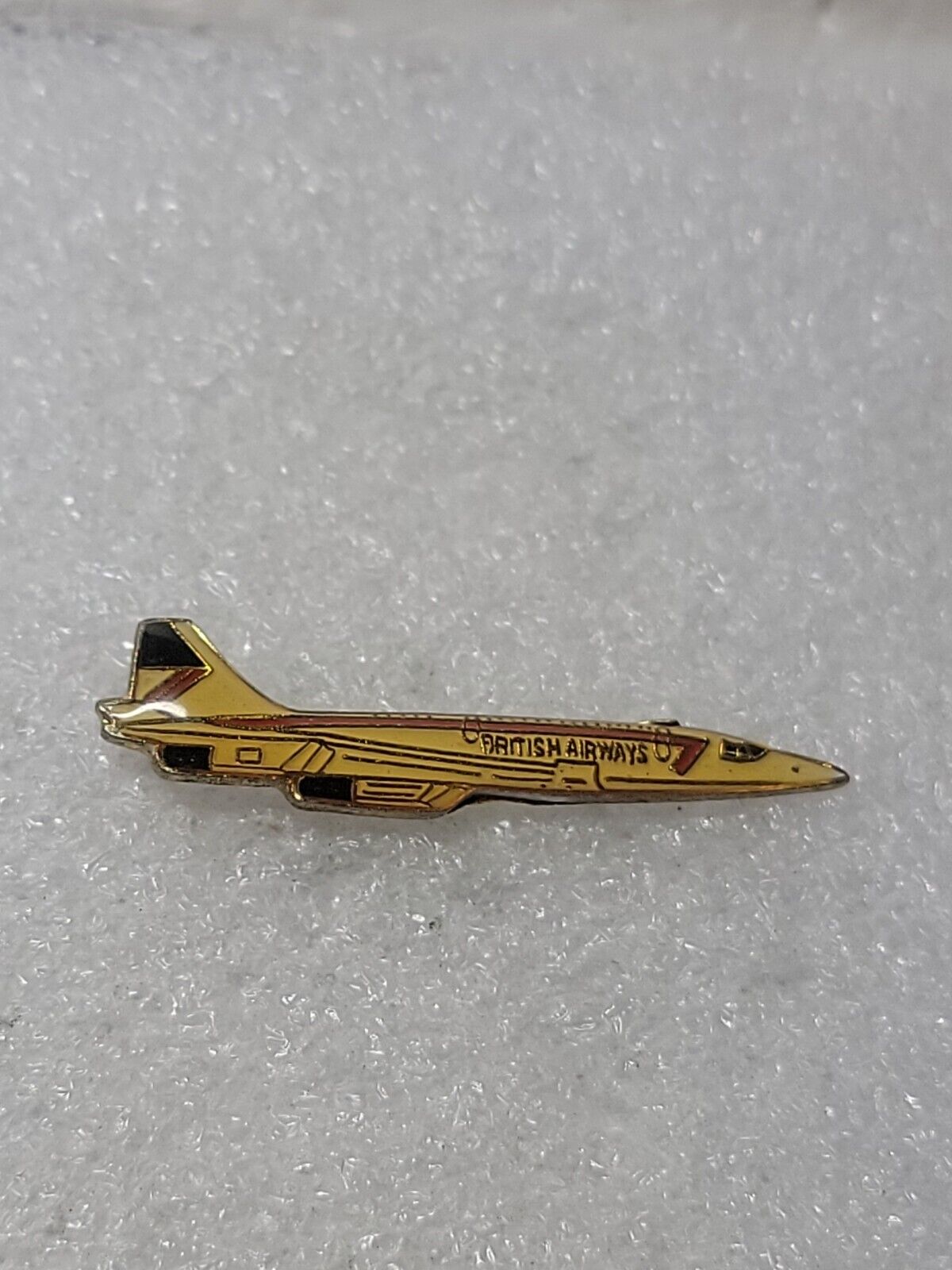 British Airways Airplane Plane Aviation Enamel Lapel Pin Vintage Clutch Back