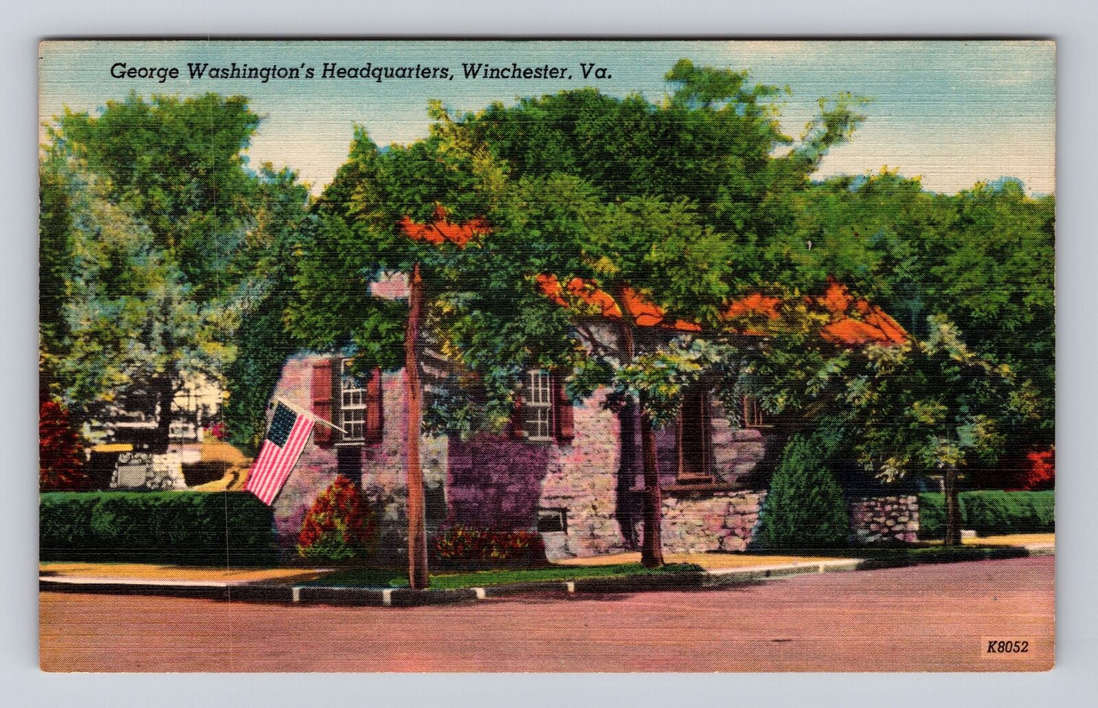 Winchester VA-Virginia, George Washington Headquarter, Antique Vintage Postcard