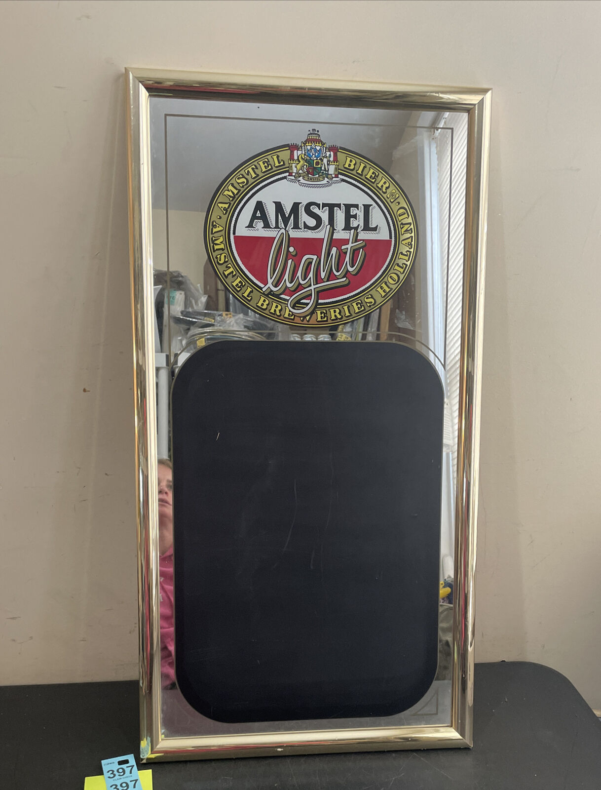 Amstel Light Bier Bar Mirror/chalkboard, Menu Board Wall Hanging Bar Man Cave