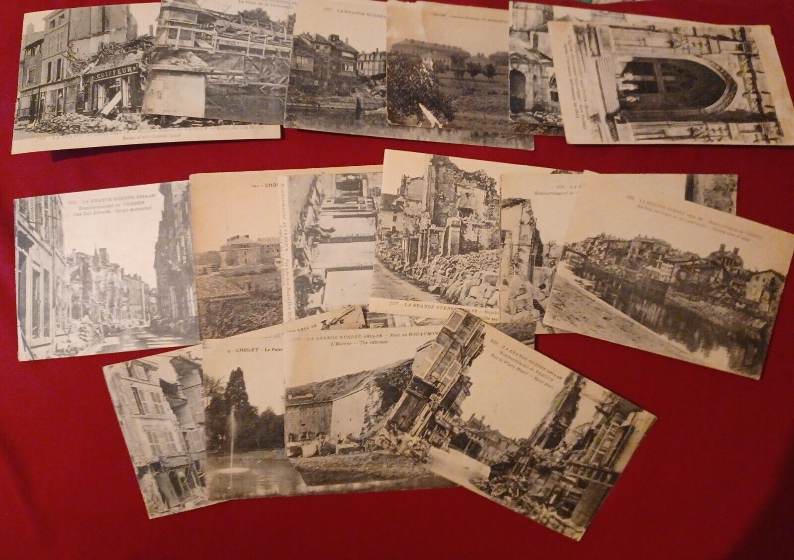 Lot of 16 Postcard Great War Ruins, Unposted Paris, France
