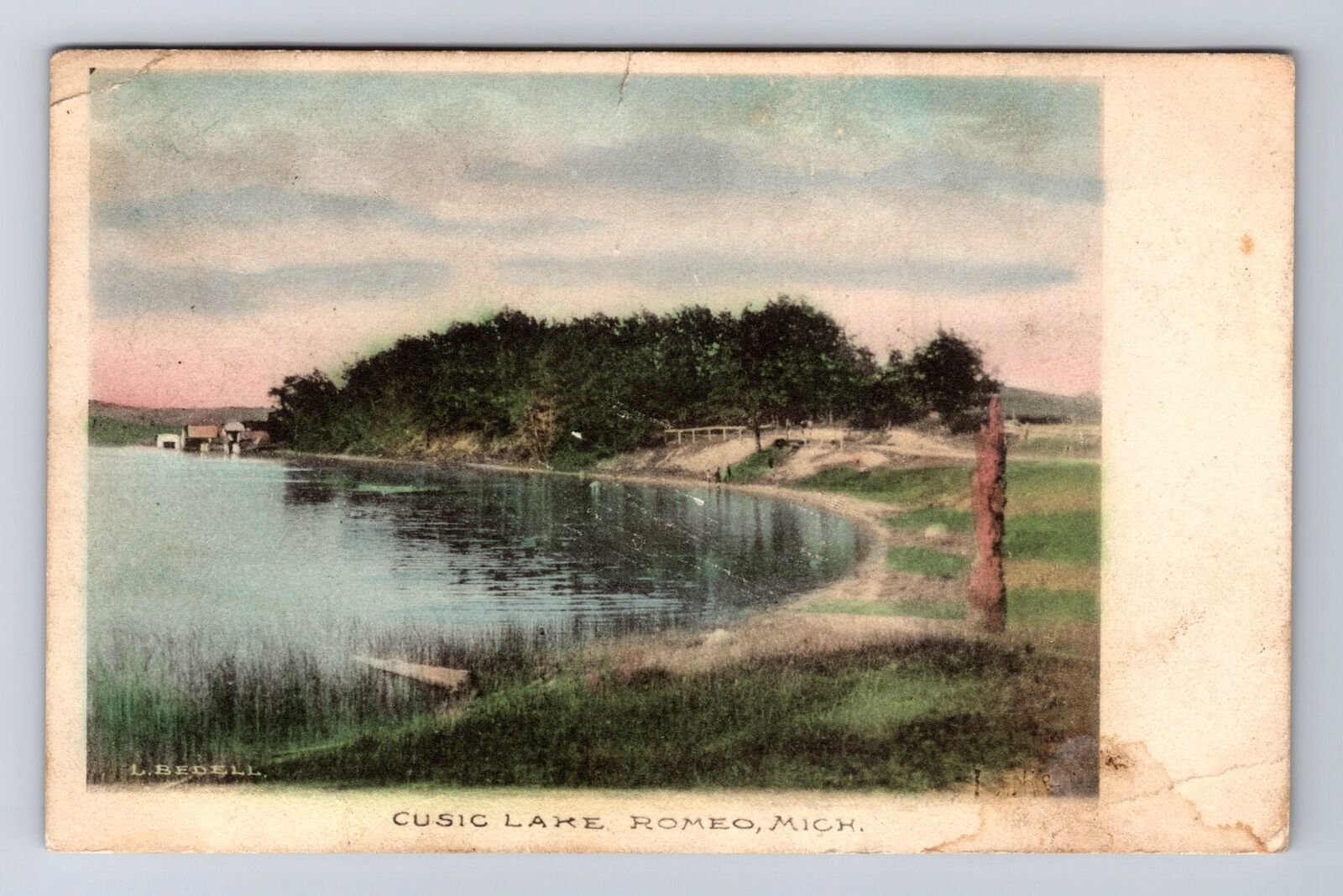 Romeo MI-Michigan, Cusic Lake, Antique, Souvenir, Vintage c1909 Postcard