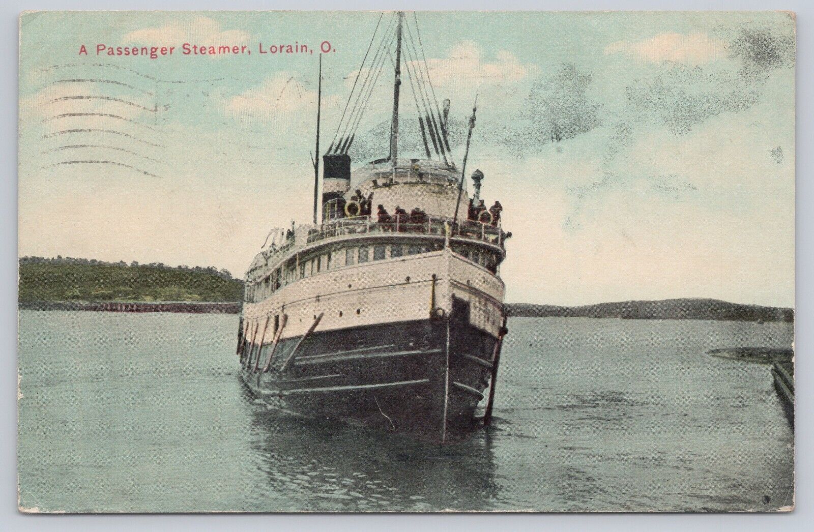 1910 Steamer S.S. Majestic (Built 1895) Lorain, Ohio Antique Postcard