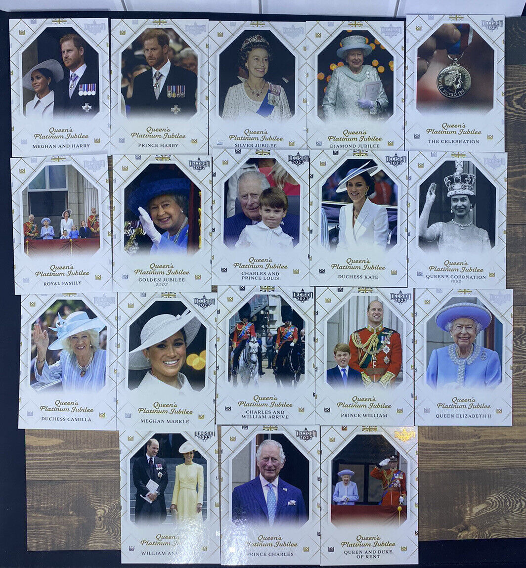 Decision 2022 Queen's Platinum Jubilee Complete (18) Card Set Queen Elizabeth