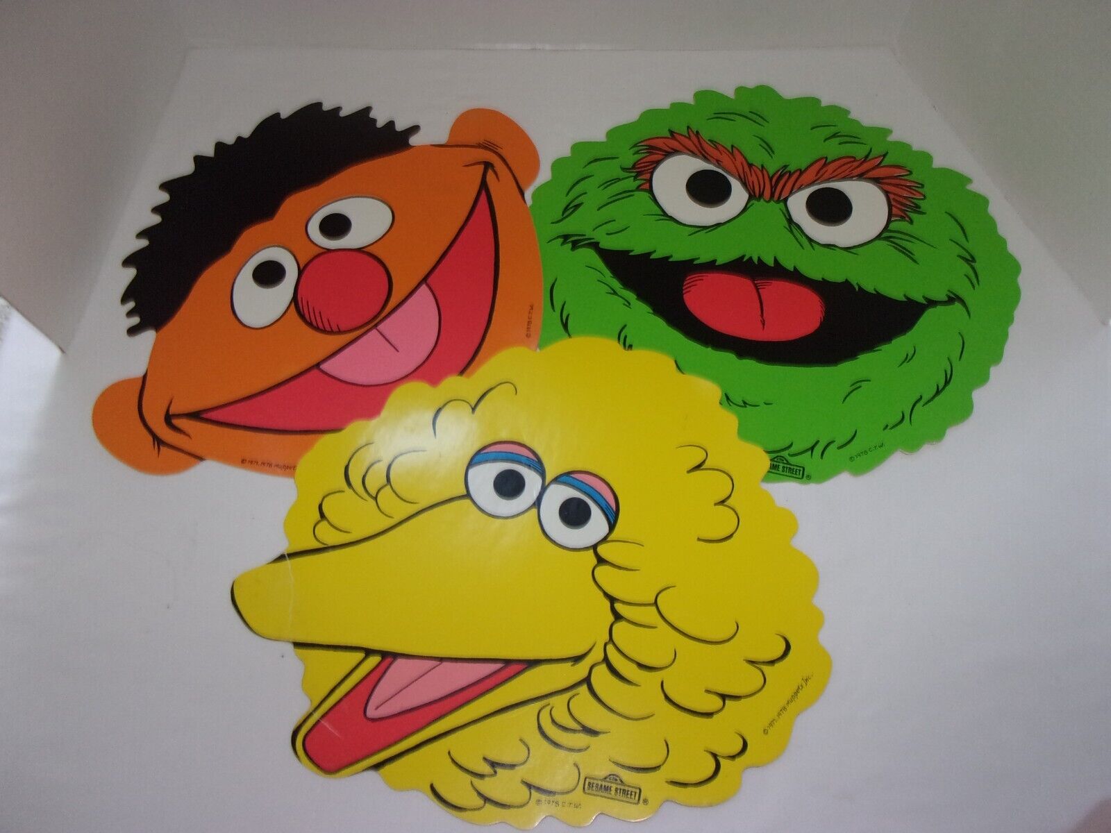 Vintage Sesame Street Placemats Lot of 3 Bert & Ernie 1978 Grover Muppet Show