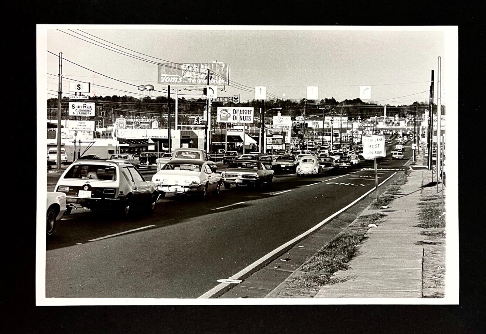 1975 Columbus Georgia Macon Road Christmas Shopping Traffic Vintage Press Photo