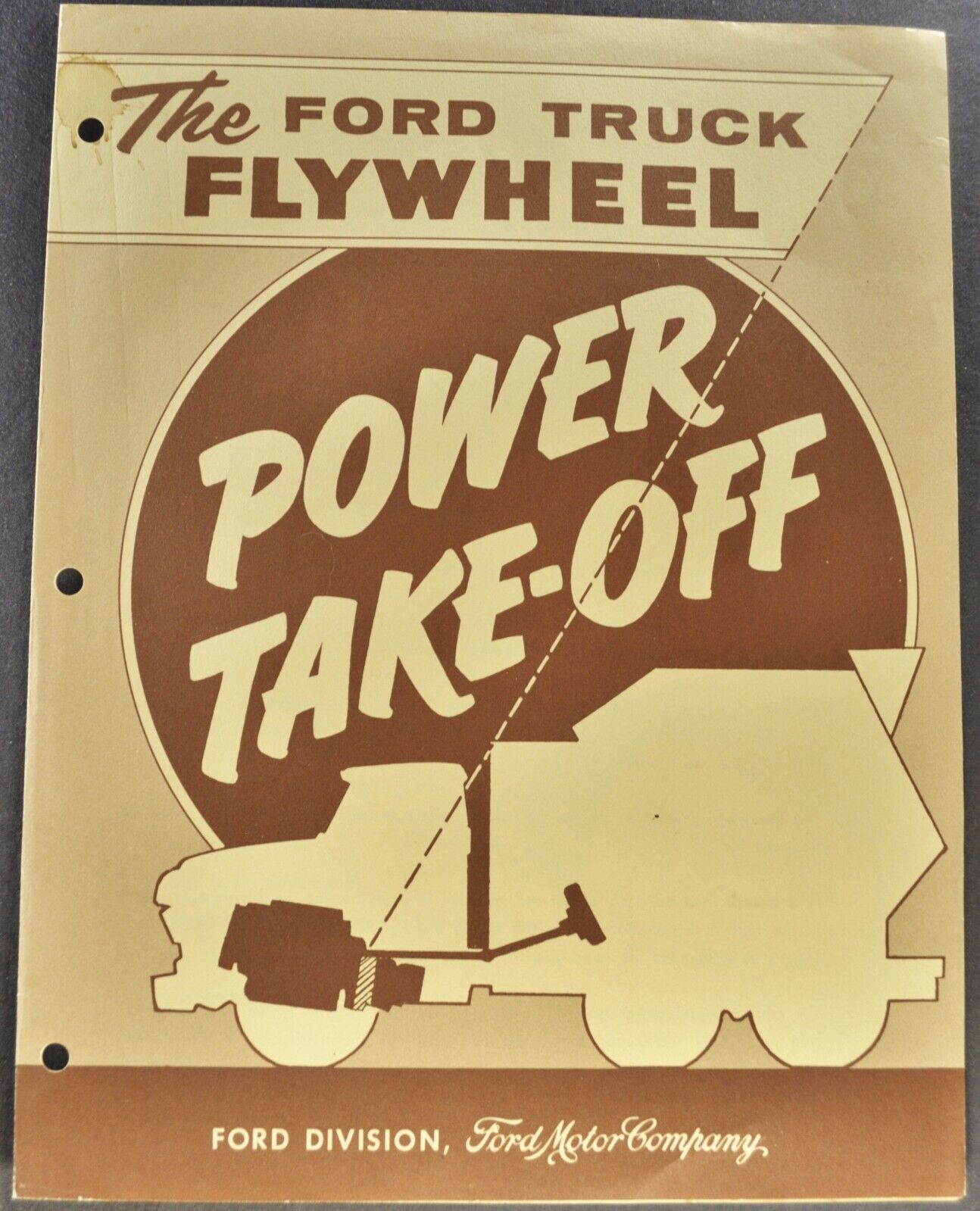 1961 Ford Heavy Truck Power Take-Off Brochure Folder Cement Excellent Original
