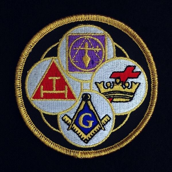 Masonic York Rite Bodies Embroidered Emblem Patch (YRP-3)