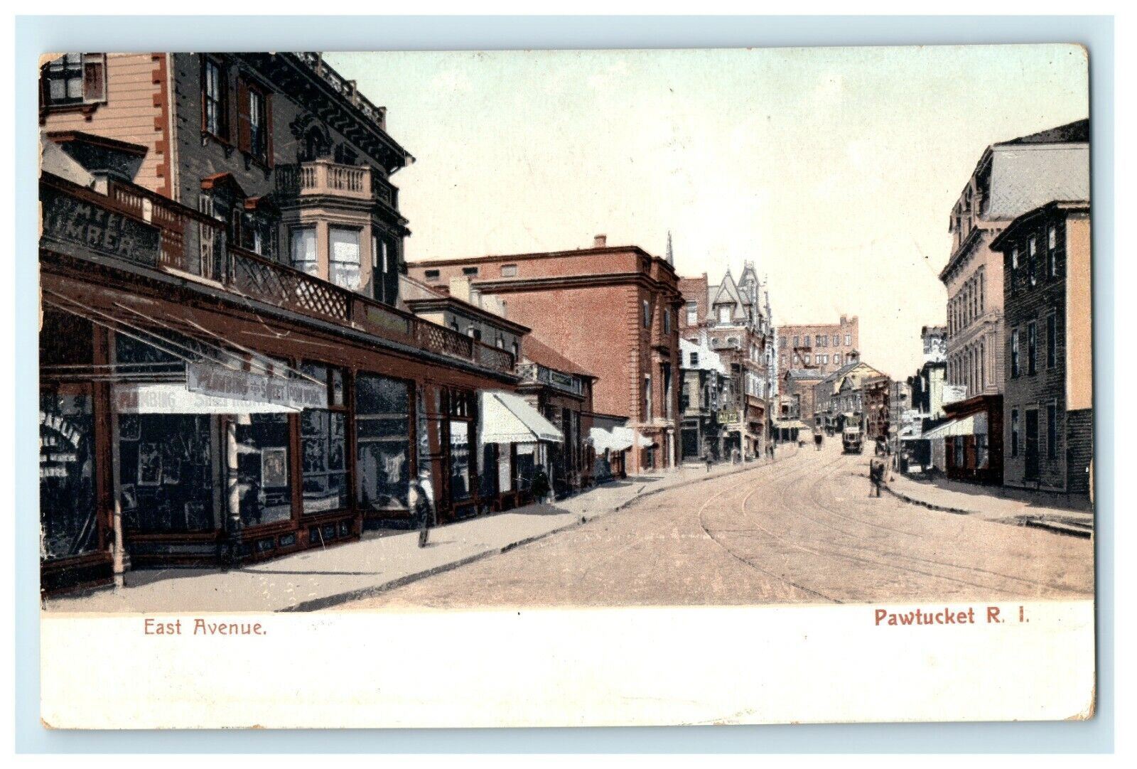 1905 Scene in East Avenue, Pawtucket, Rhode Island, RI Postcard