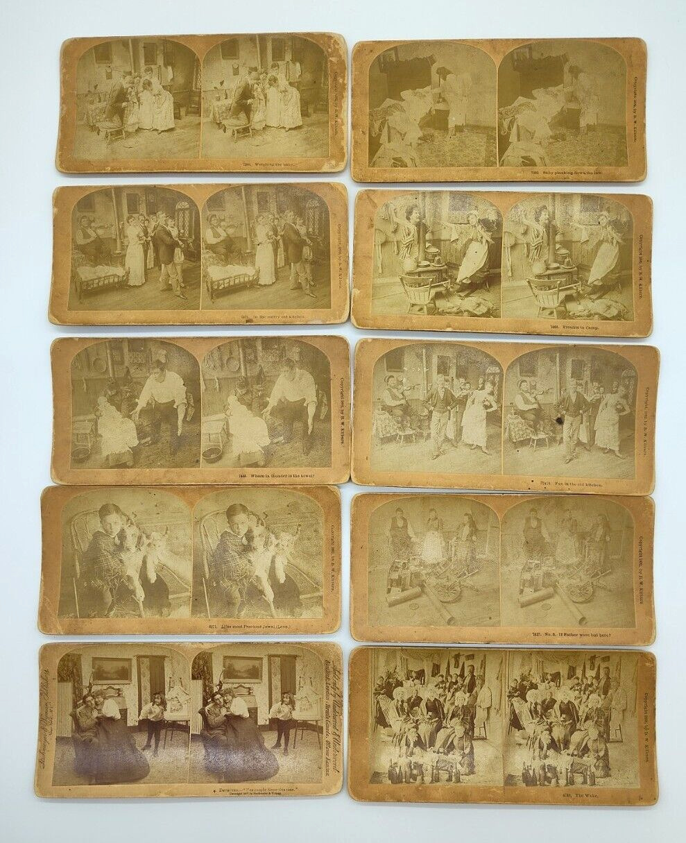Antique 1890s Stereoview Stereo View Lot Of 10 Kilburn Underwood Funny People