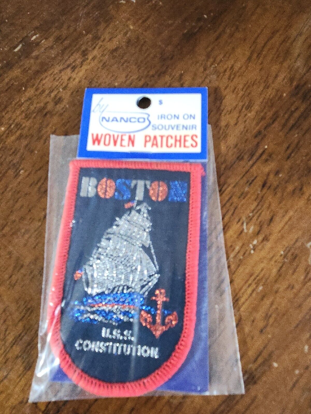 Nanco Woven Patch Boston U.S.S. Constitution Iron On Souvenir