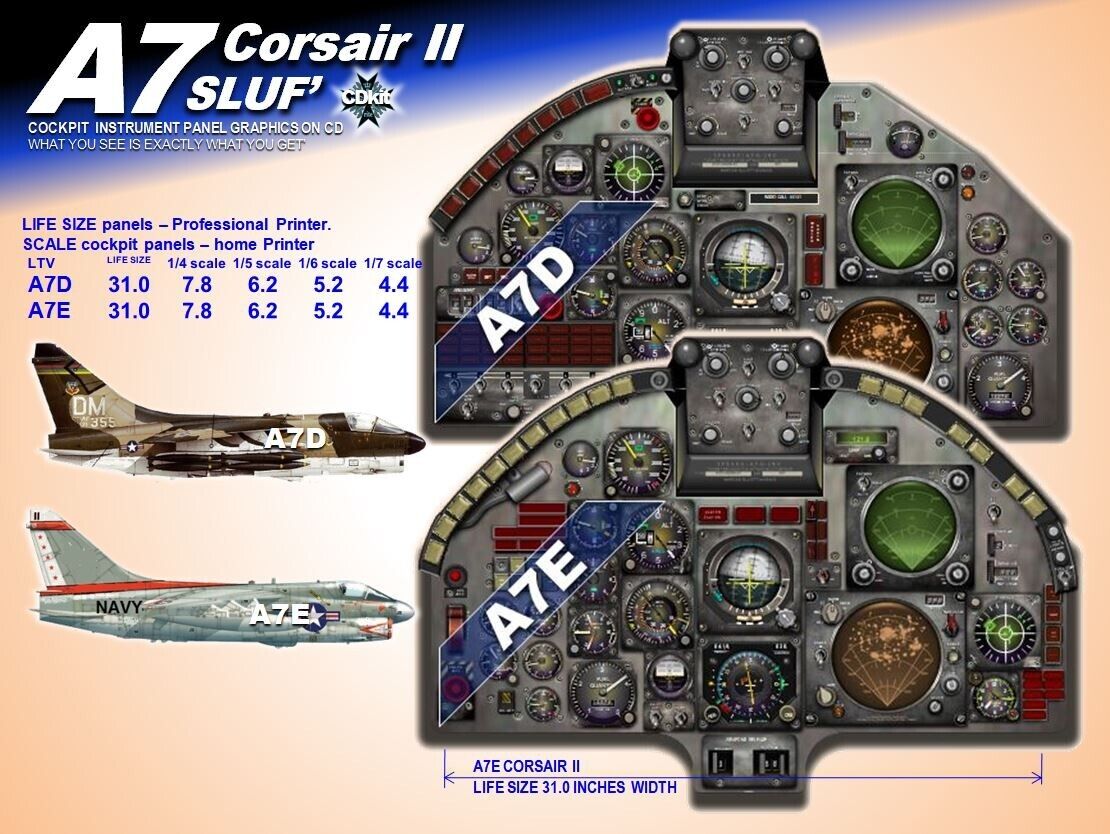 A7 CORSAIR II COCKPIT instrument panel CDkit