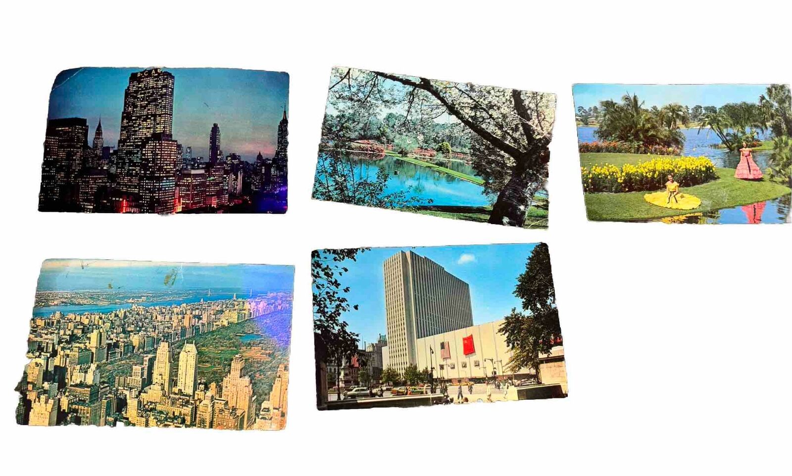 Vintage New York City Postcards Lot of 5 Statue Of Liberty Coney Times Square