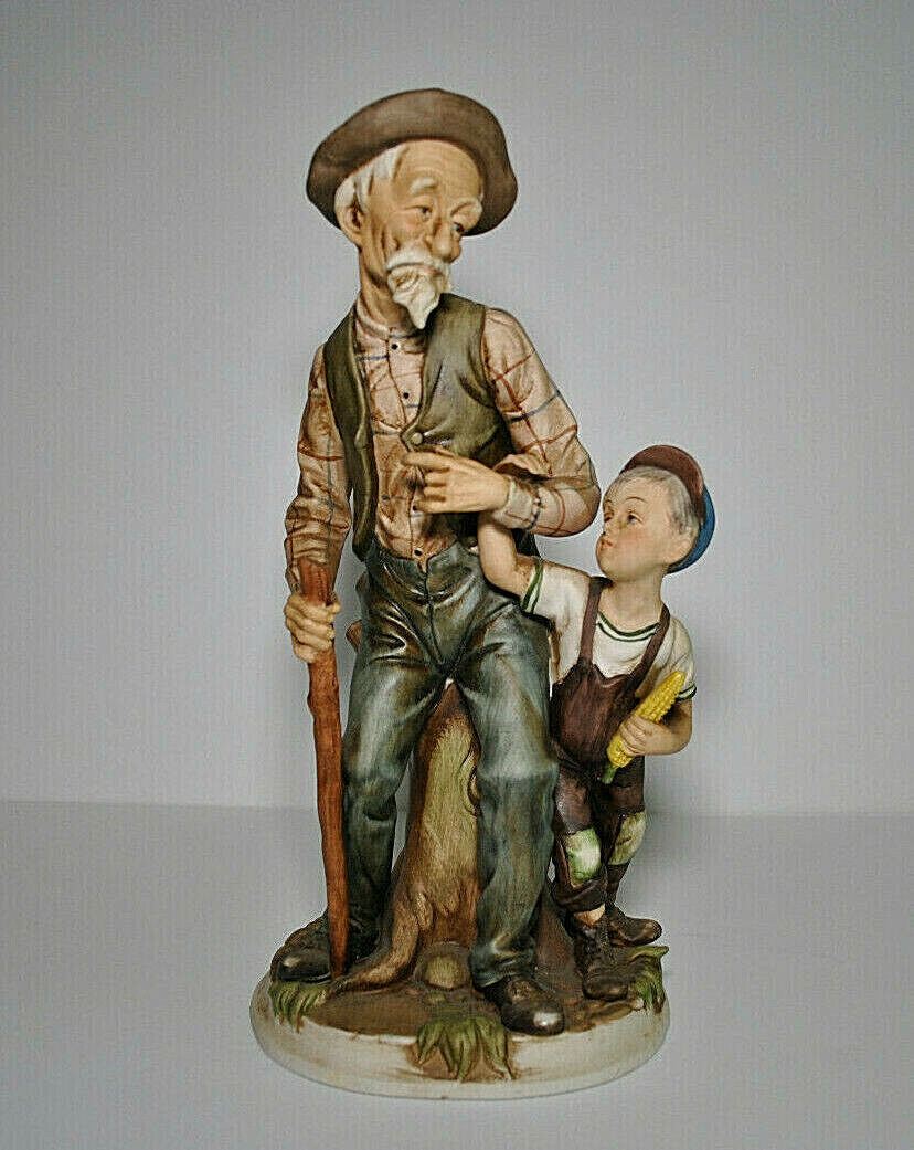 Royal Meridian Handgemalt Figurine Deutsche Noritake Old Man And Boy.EXCELLENT  