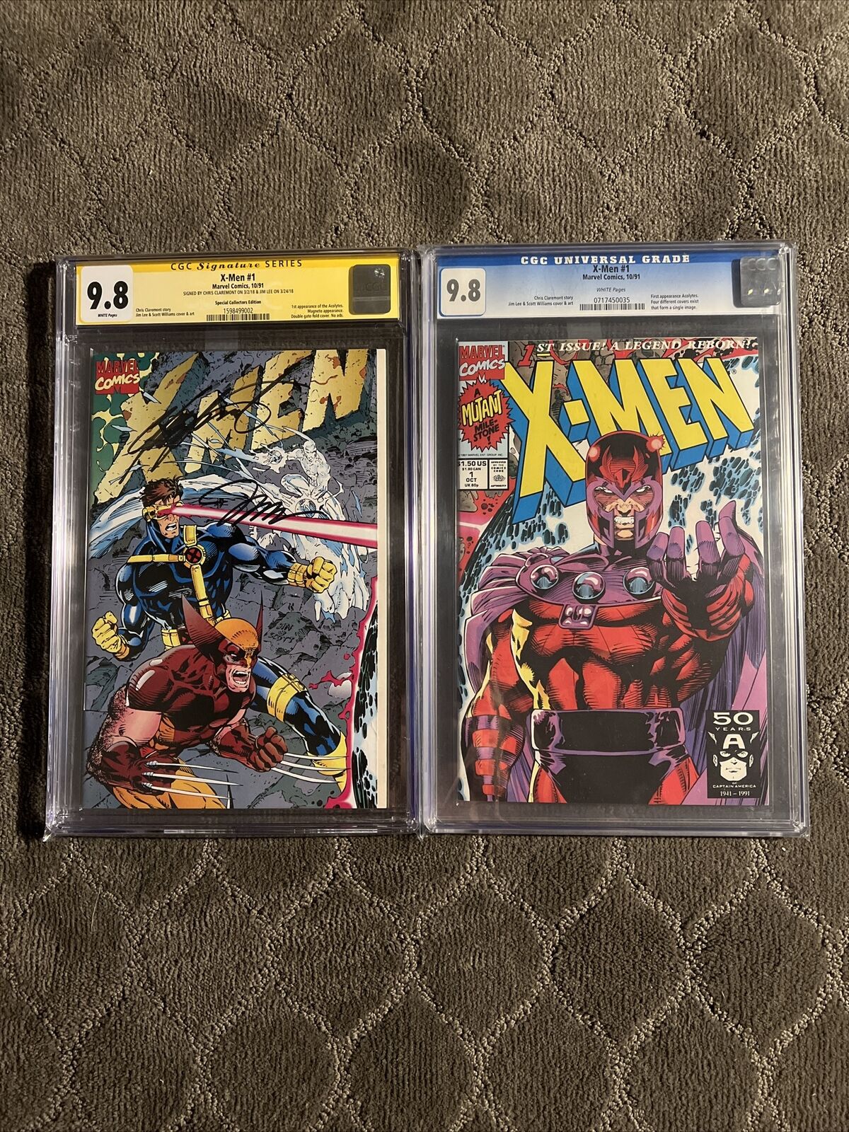 Marvel Comics X-Men 1 LOT CGC 9.8 Signed Claremont Lee 1991 Special + Magneto 97