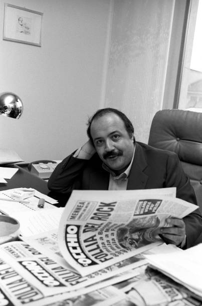 Italian Journalist & Tv Author Maurizio Costanzo Sitting The OLD PHOTO 1