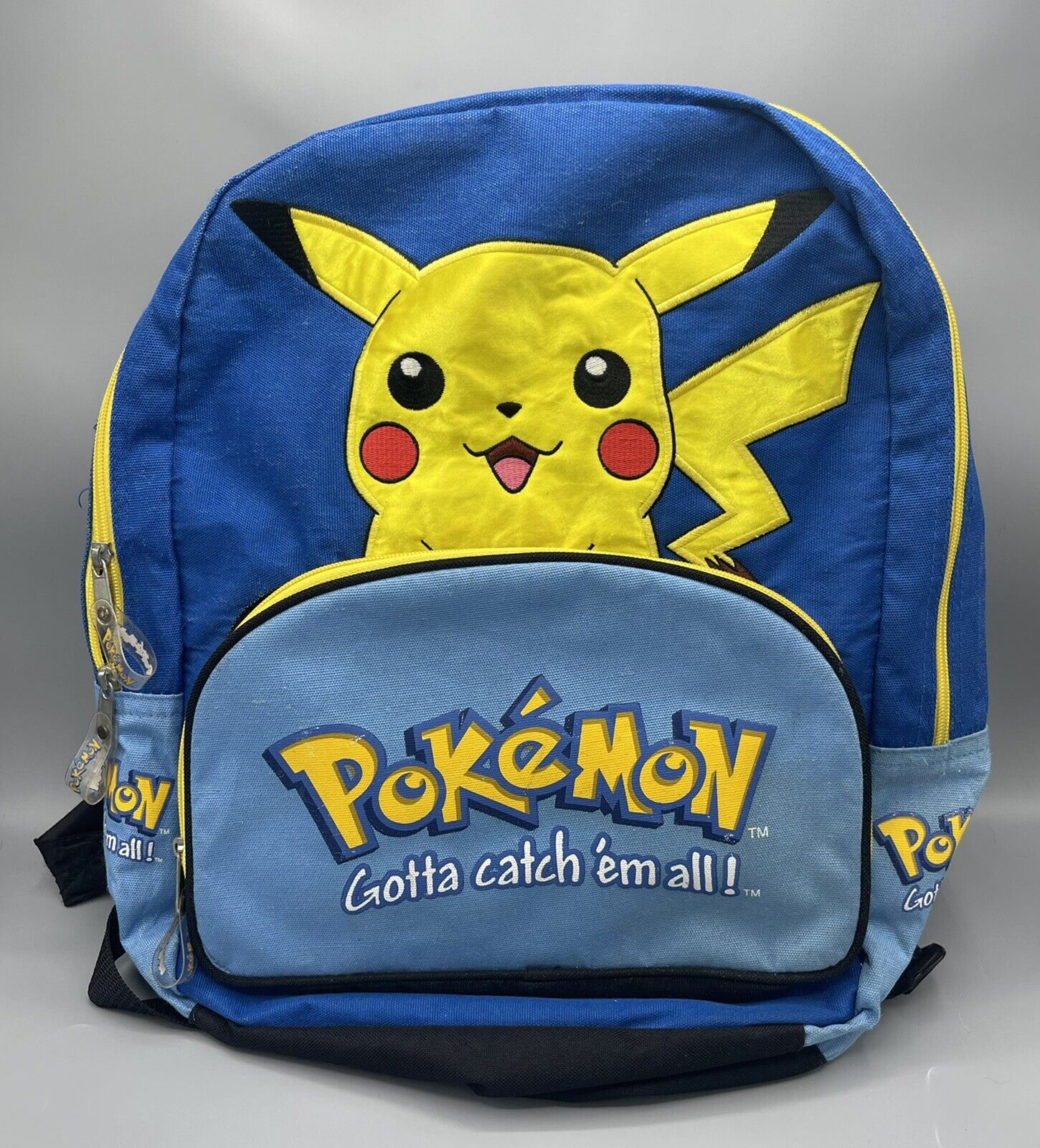 Vintage 1999 Pikachu Pokemon Zip Backpack Rare Gamer EUC