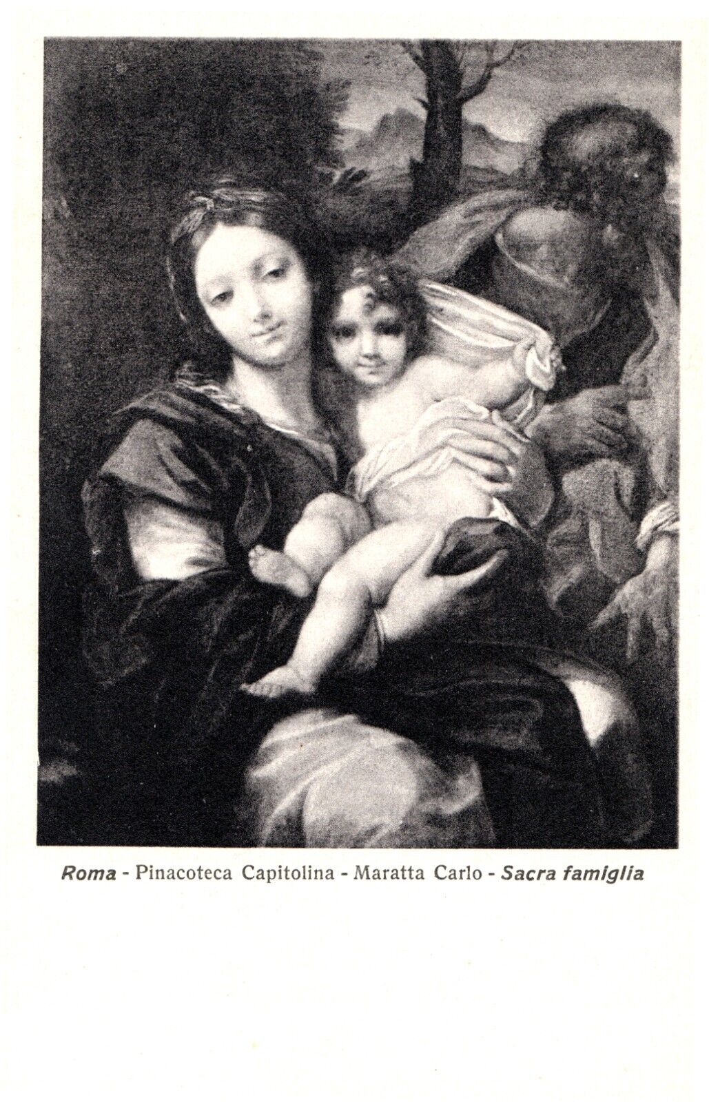 Vintage 1930s Carlo Maratta Postcard - Holy Family, Pinacoteca Capitolina