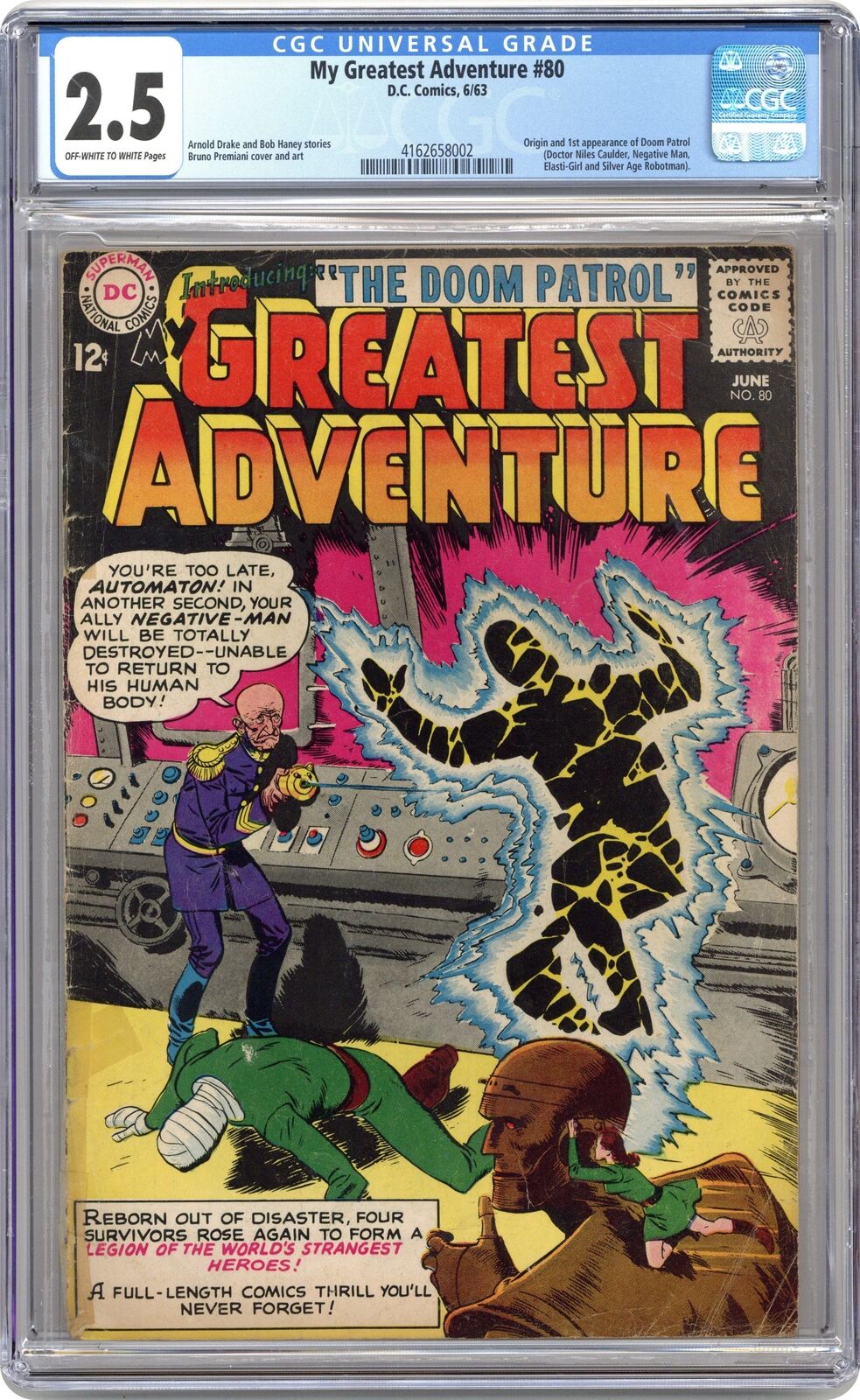 My Greatest Adventure #80 CGC 2.5 1963 4162658002 Origin and 1st Doom Patrol