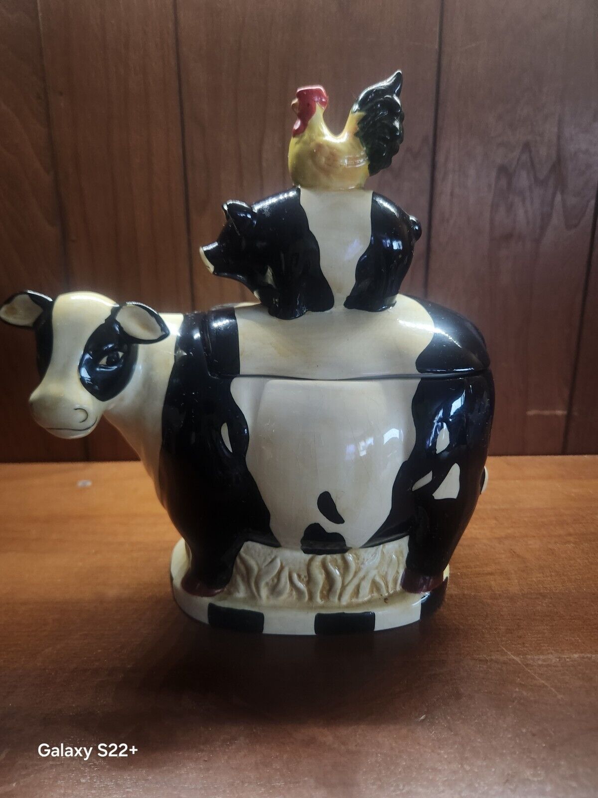 Cow Cookie Jar With Pig And Chicken Lid