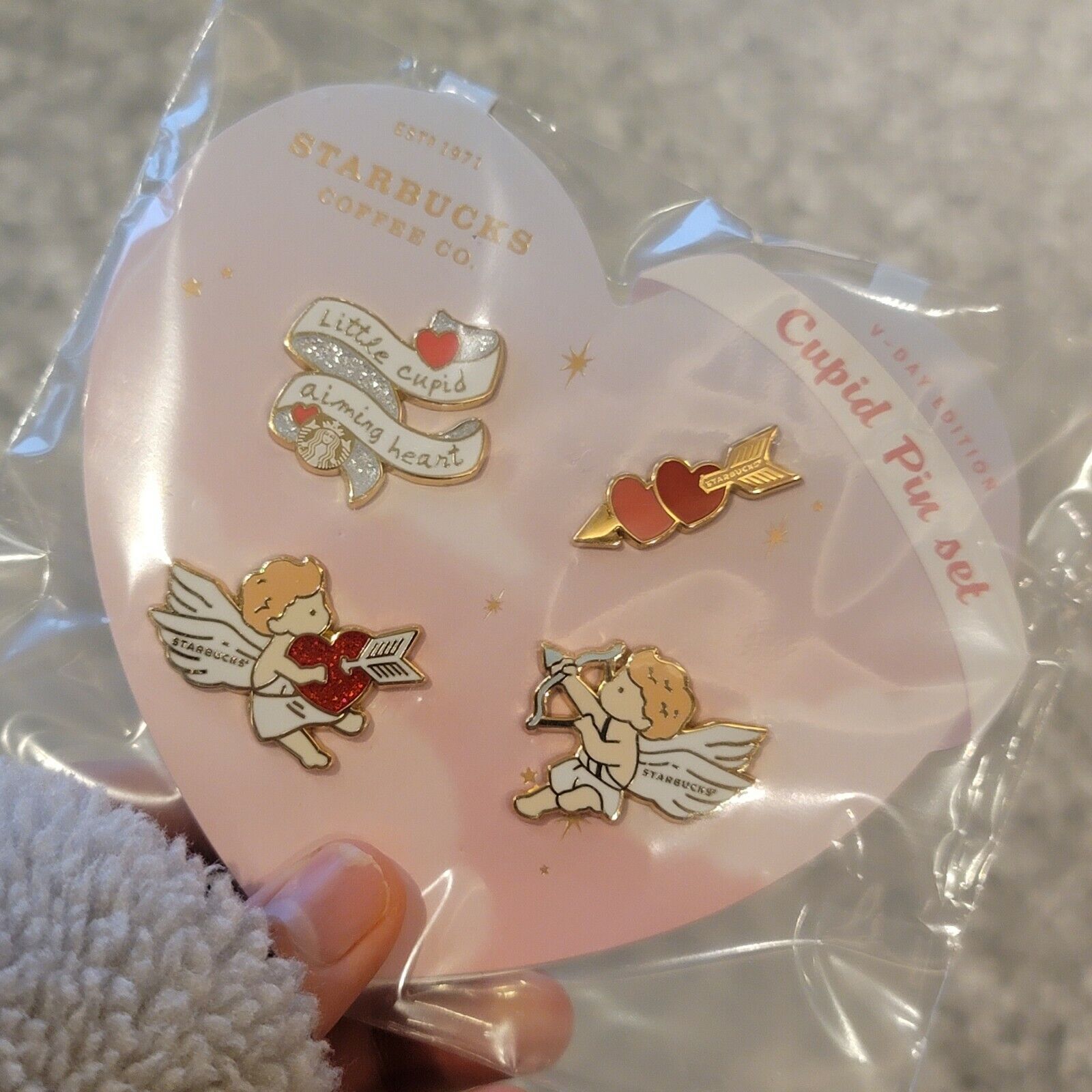 Starbucks Korea 2021 Love cupid pin set limited edition