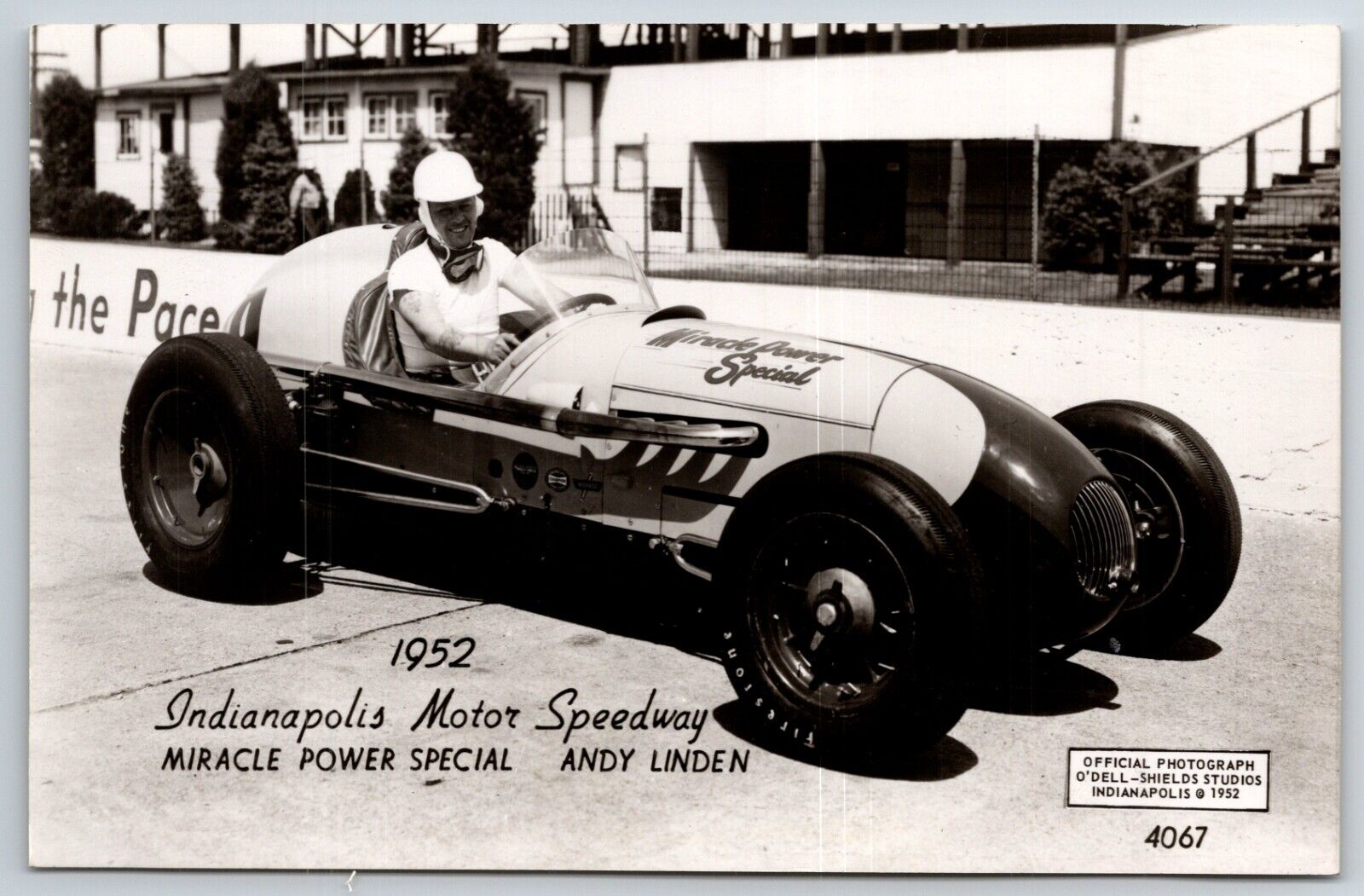 Indianapolis Motor Speedway 1952 Andy Linden RPPC* O\'Dell-Shields Postcard VGC