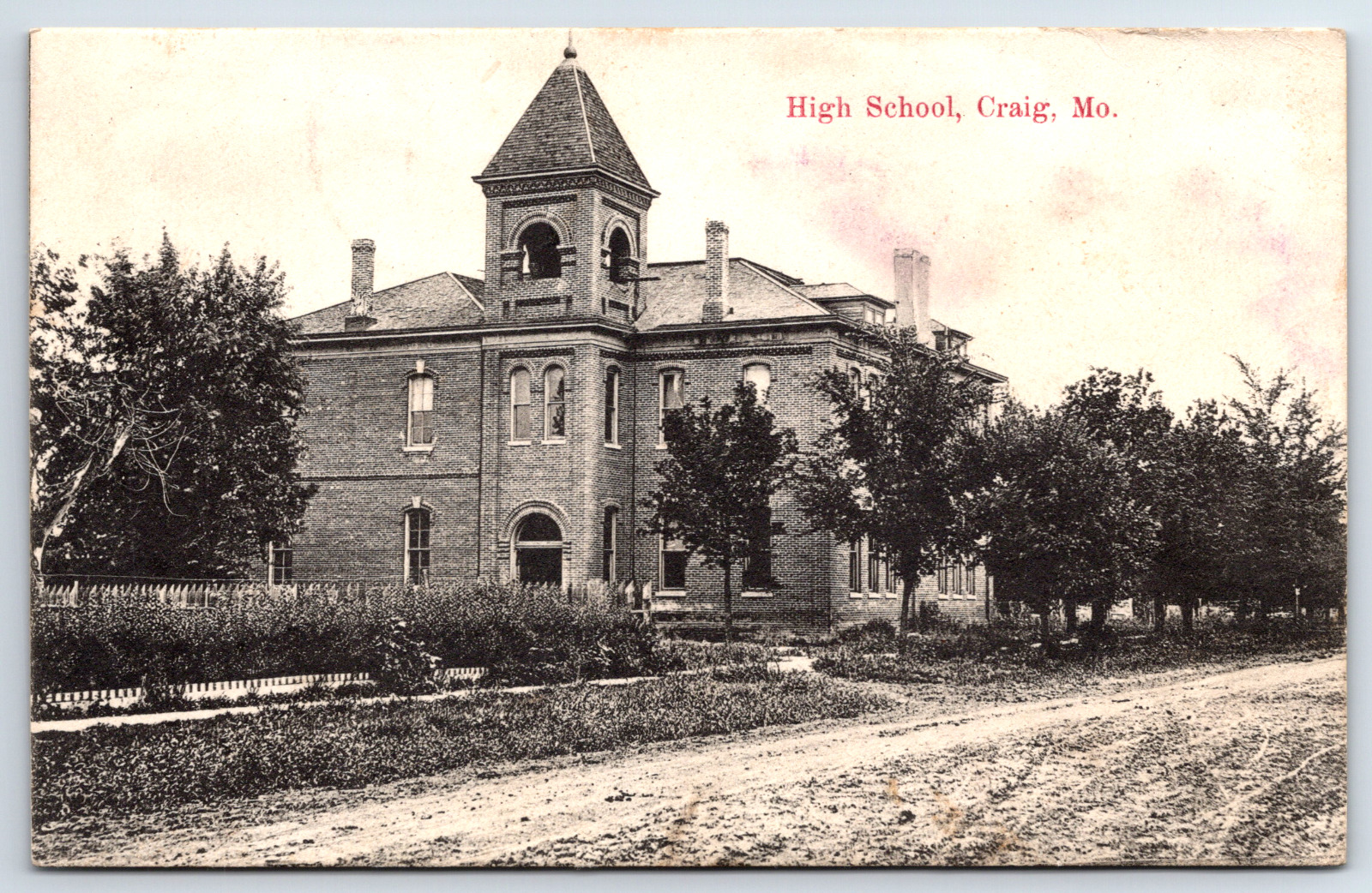 High School Craig Mo Missouri Real Photo Vintage Postcard
