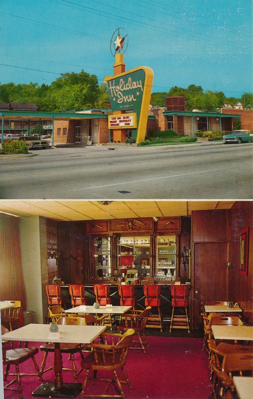 Holiday Inn with Bar at Downtown Macon, Georgia GA vintage unposted postcard