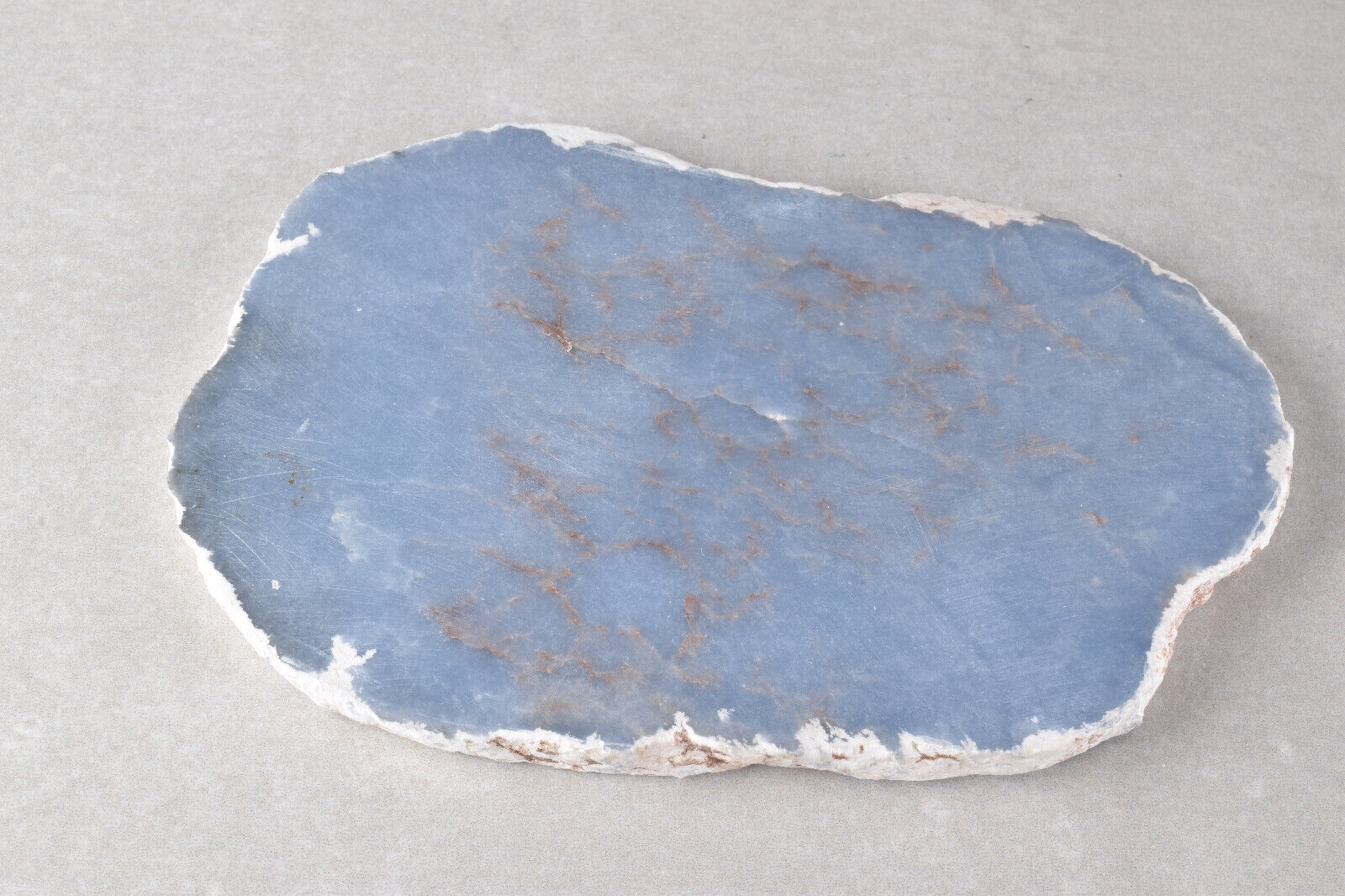Large Angelite Slice / Charging Plate from Peru  12.4cm  # 17254