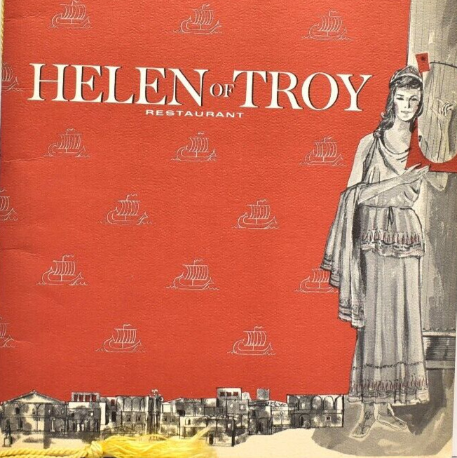 1960s Helen Of Troy Restaurant Menu Trojan Motor Inn Main Street Ohio