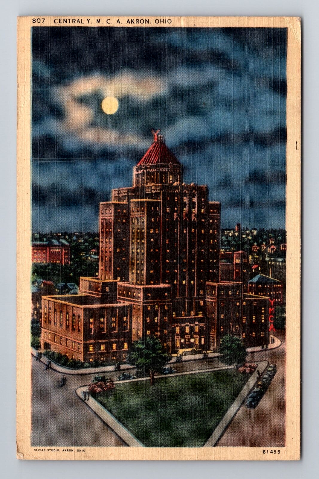 Akron OH-Ohio, Central Y.M.C.A., Antique c1943 Vintage Souvenir Postcard