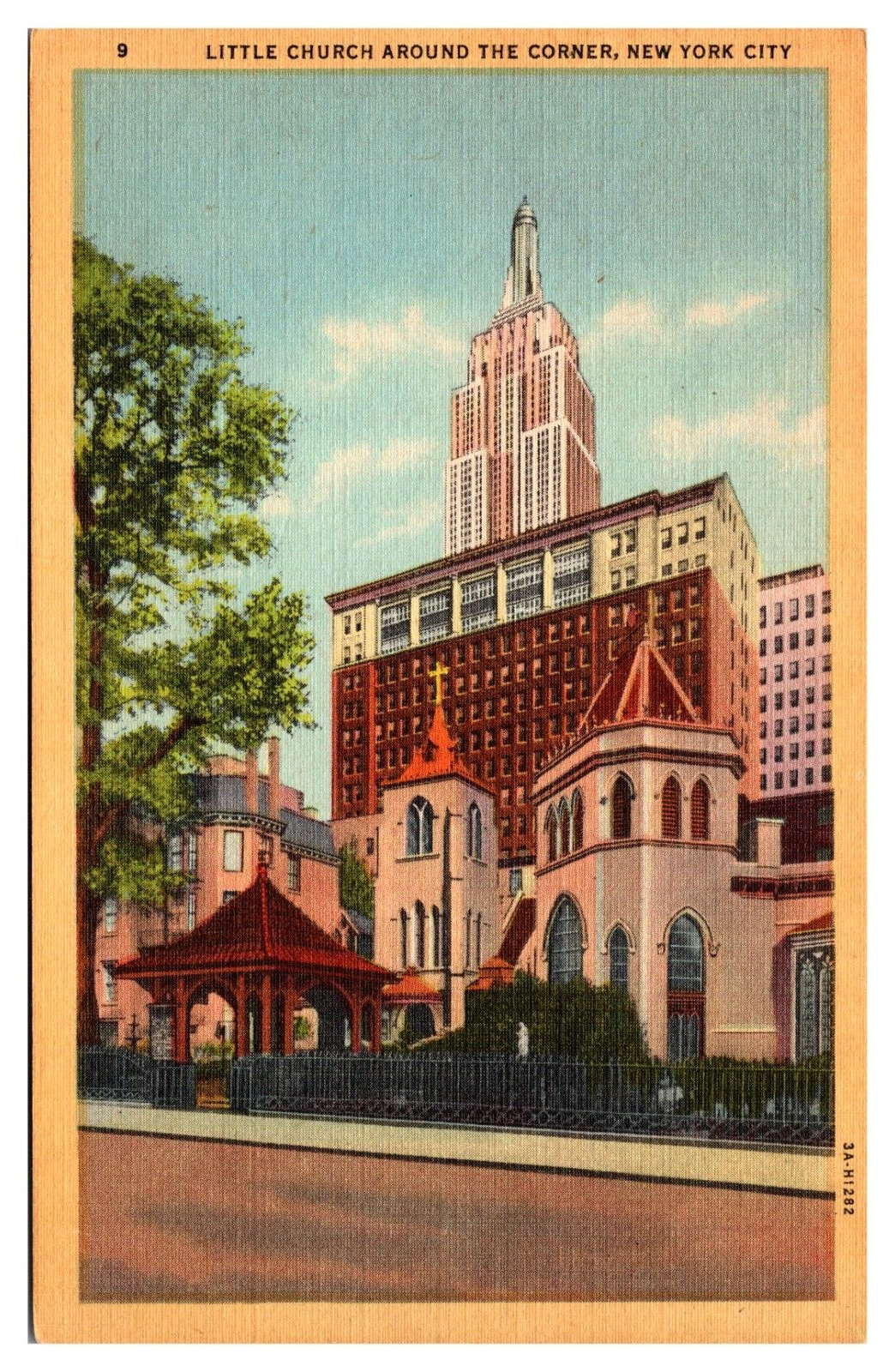 Little Church Around the Corner New York City NY Linen Unposted  Postcard