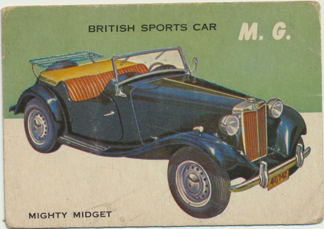 1953 1954 Topps World On Wheels #131 M.G. British Sports Car (b)