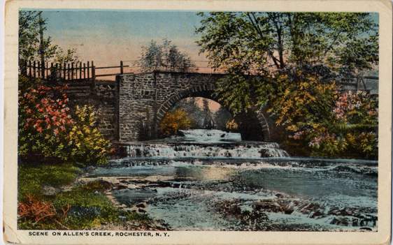 Bridge over Allens Creek - Rochester, New York - pm 1922 - WB