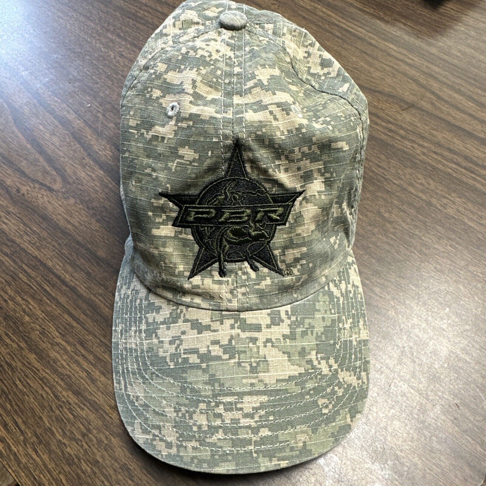Pbr Baseball Hat Cap Lid Strap Camo Professional Bull Riders Digital Camouflage