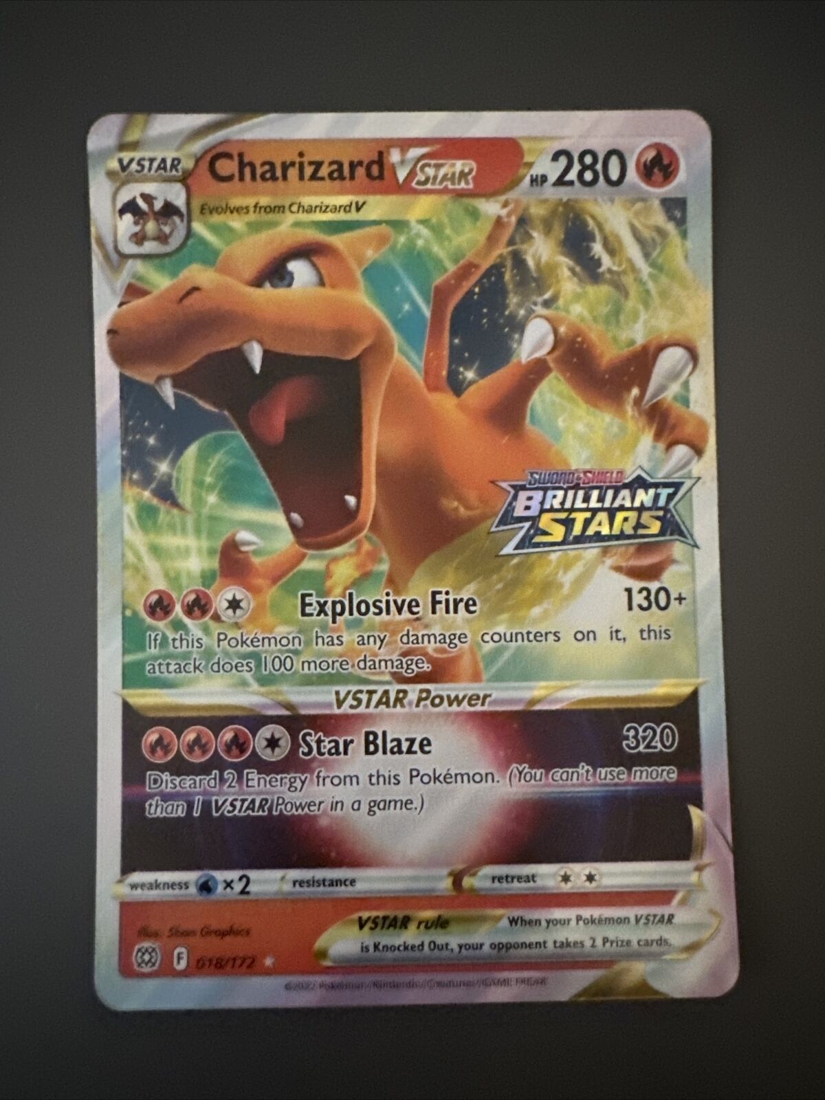 Pokemon Card  Charizard VSTAR 018/172 Brilliant Stars JUMBO Promo N/M