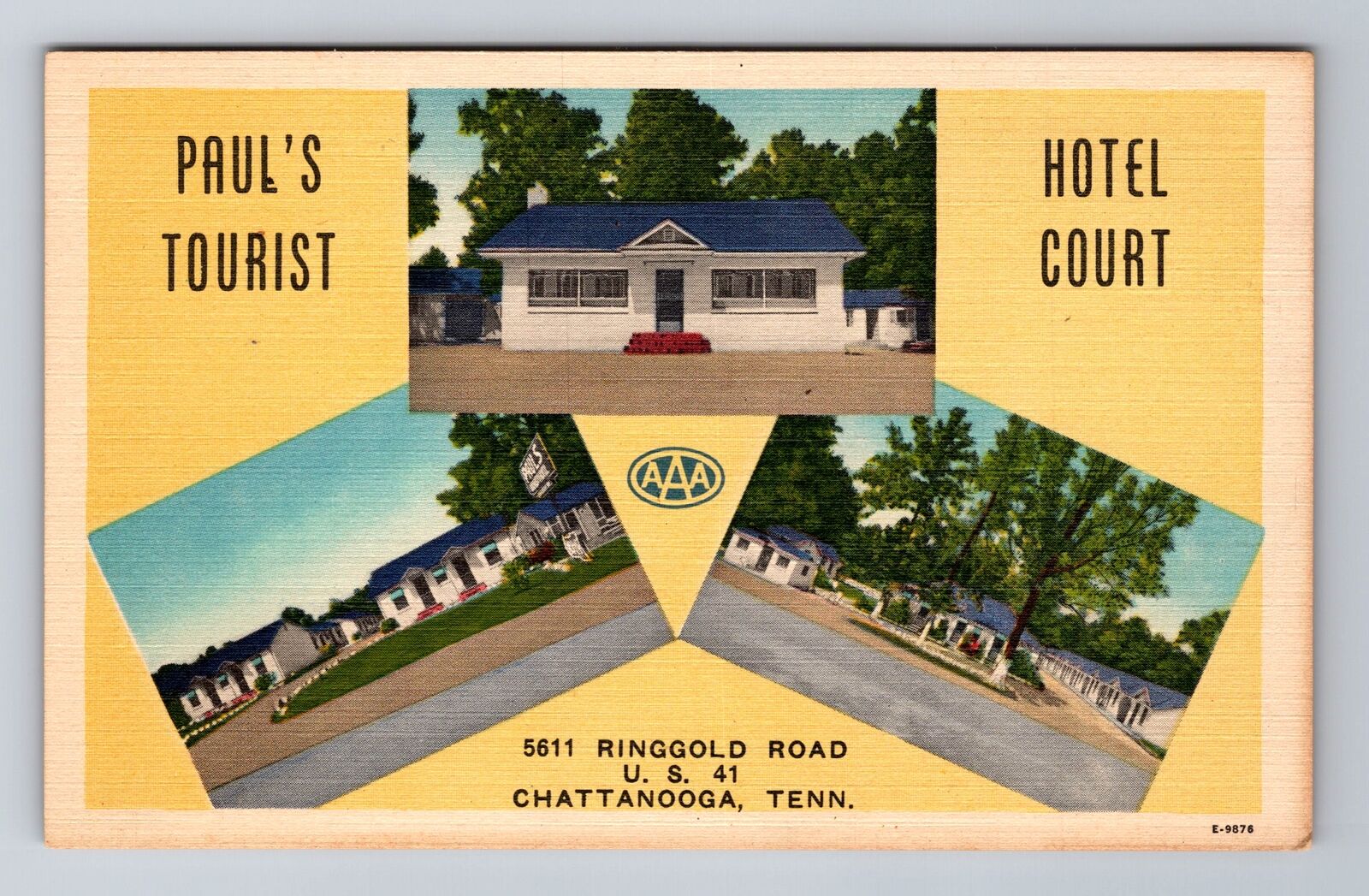 Chattanooga TN-Tennessee, Paul\'s Tourist Hotel Court, Vintage Souvenir Postcard