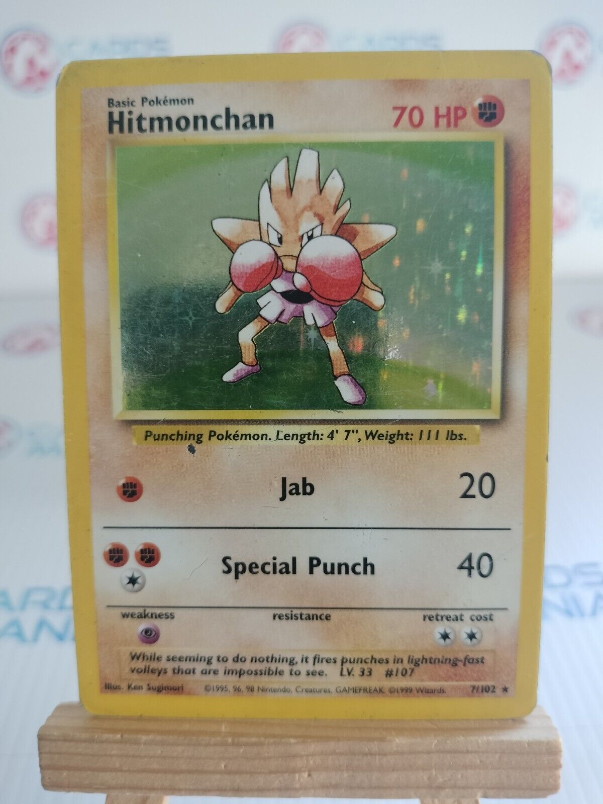 Pokémon TCG Hitmonchan Base Set 7/102 Holo Rare (23)