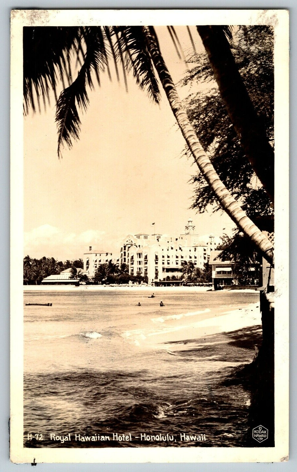 RPPC Vintage Postcard - Royal Hawaiian Hotel-Honolulu Hawaii - Real Photo