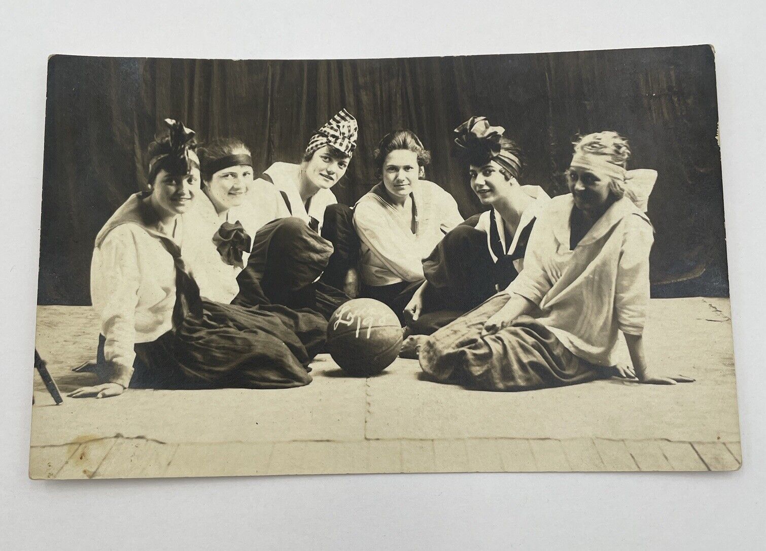 RPPC Girls Basketball Team Postcard Real Photo Post Card Vintage