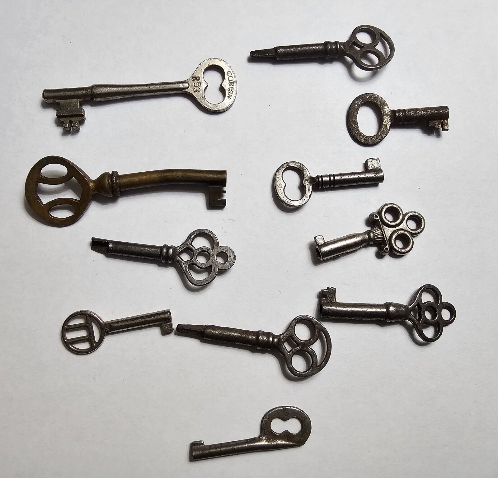 Vintage Antique  Key Lot of 11  Skeleton Mixed Lot, Corbin