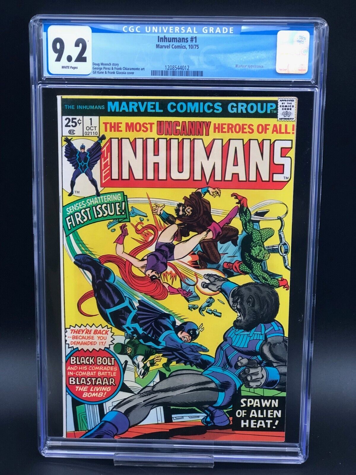 Inhumans #1 CGC 9.2 Blastaar Appearance  White Pages