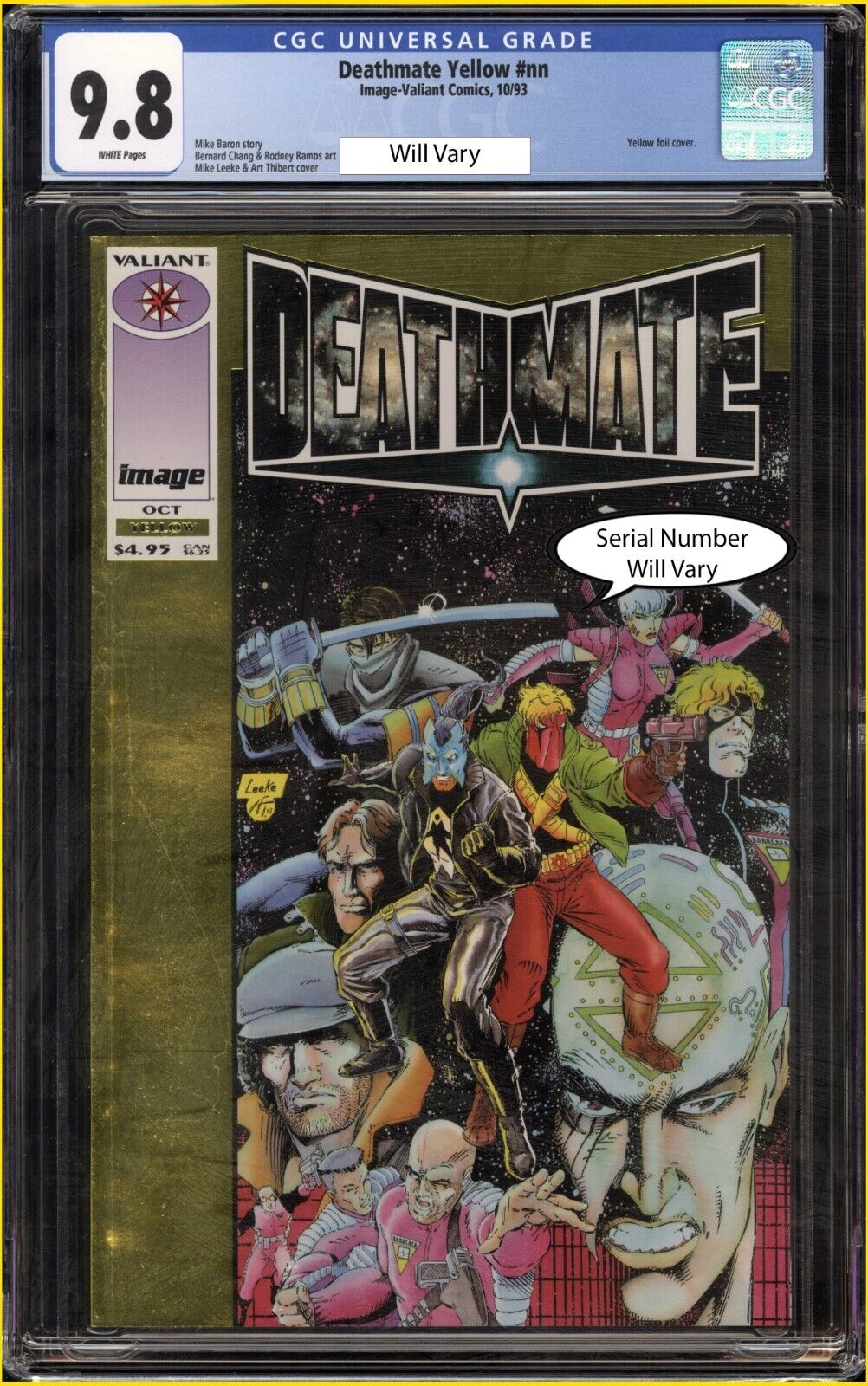 Deathmate Yellow # 1 nn CGC Graded 9.8 Image-Valiant 1993 Yellow Foil Comic Book