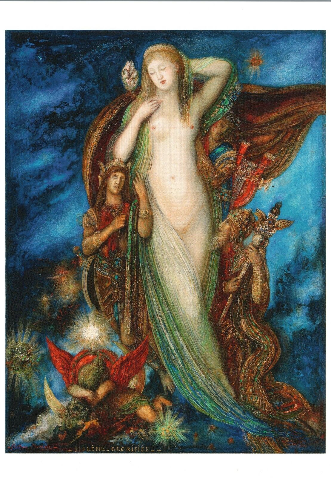 Postcard Gustave Moreau Helene Glorifiee (Helen  Glorified) Private Collection