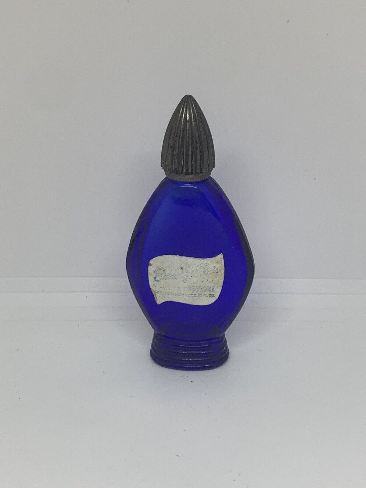 Vintage Glass Perfume Bottle Cobalt Blue Bourjois Evening In Paris Empty