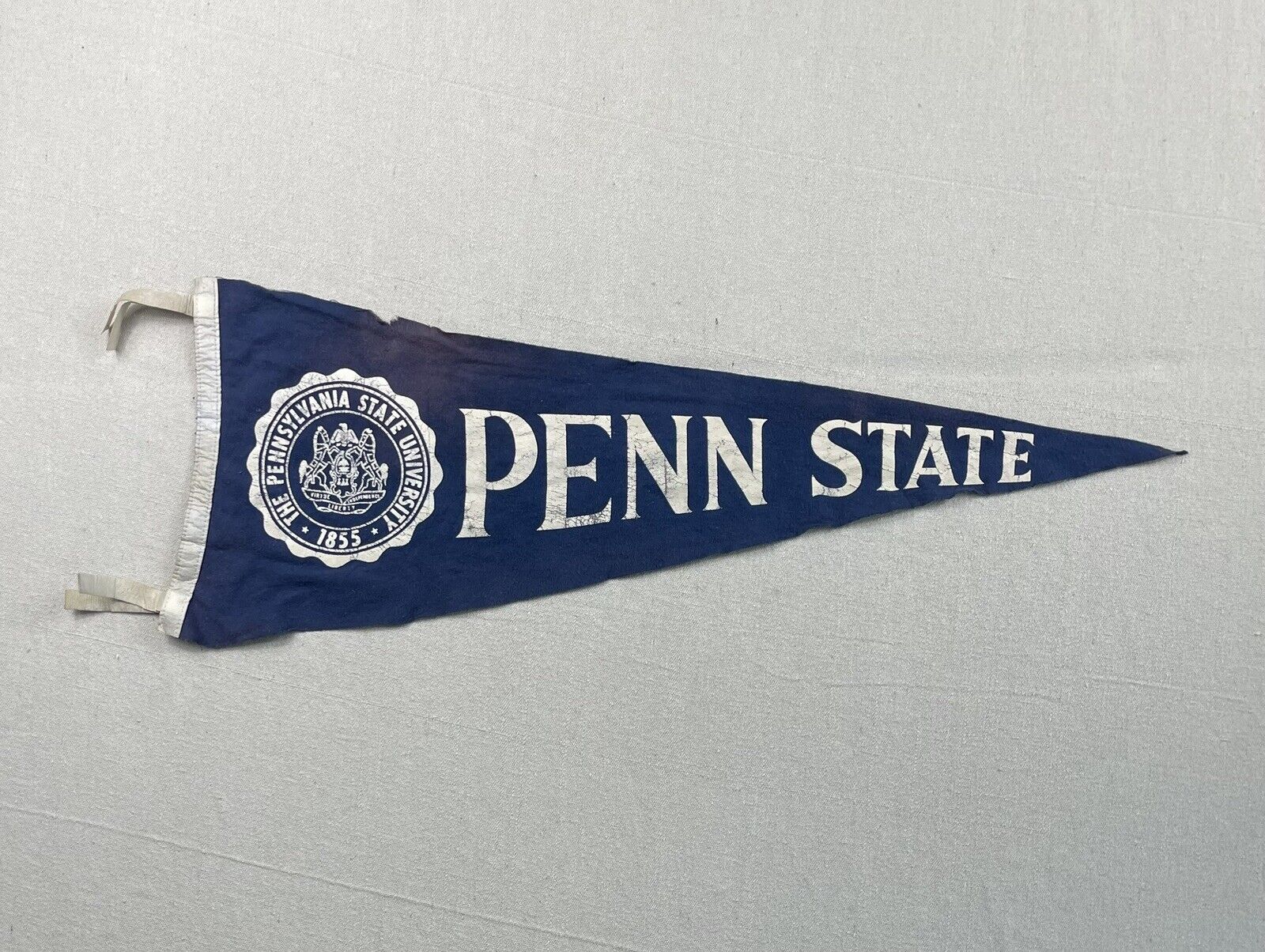 Vintage 1950s Penn State University Felt Pennant Flag 29” Football NCAA College