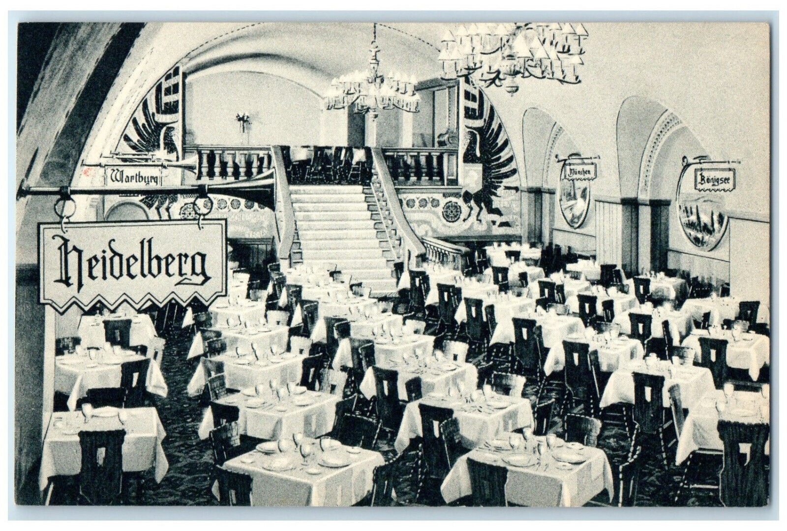 c1940's Eitel's Old Heidelberg Inn Chicago Illinois IL Unposted Postcard