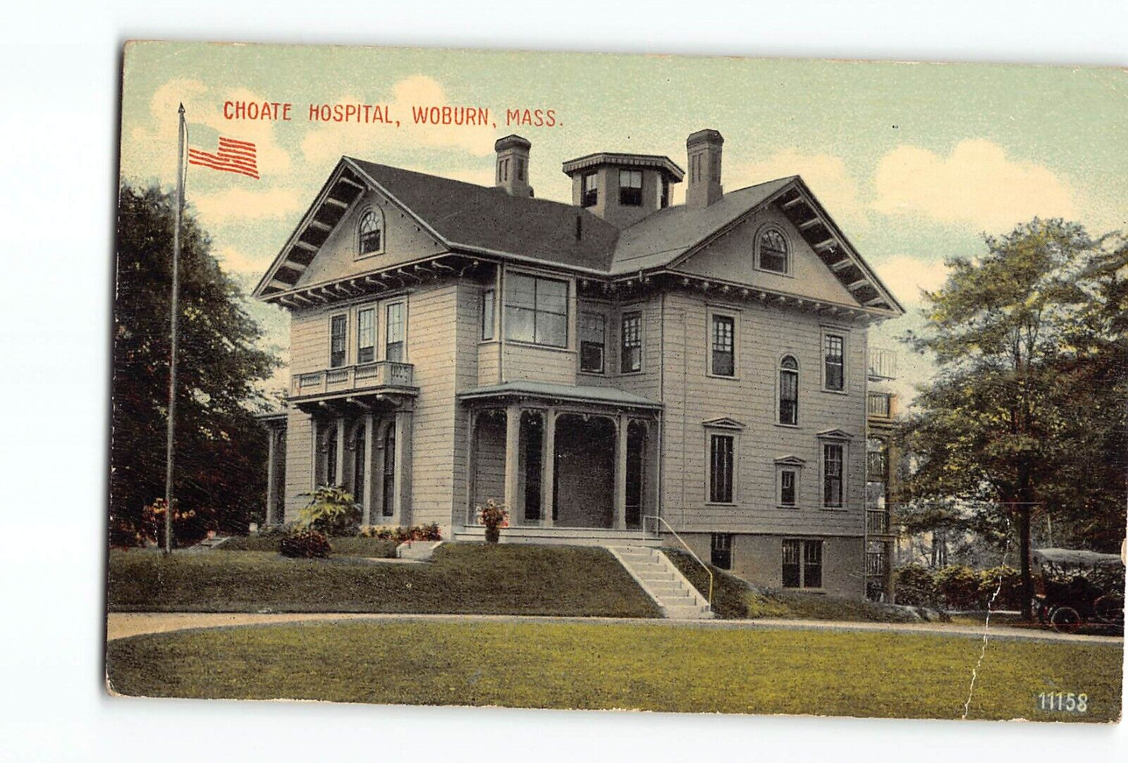 Old Vintage Postcard of CHOATE HOSPITAL WOBURN MA
