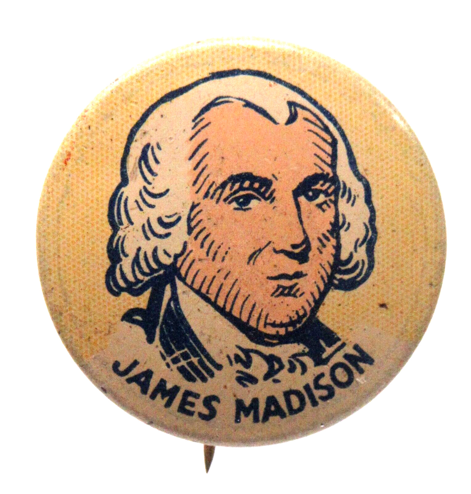 1930's JAMES MADISON Cracker Jack pinback button PRESIDENT h5